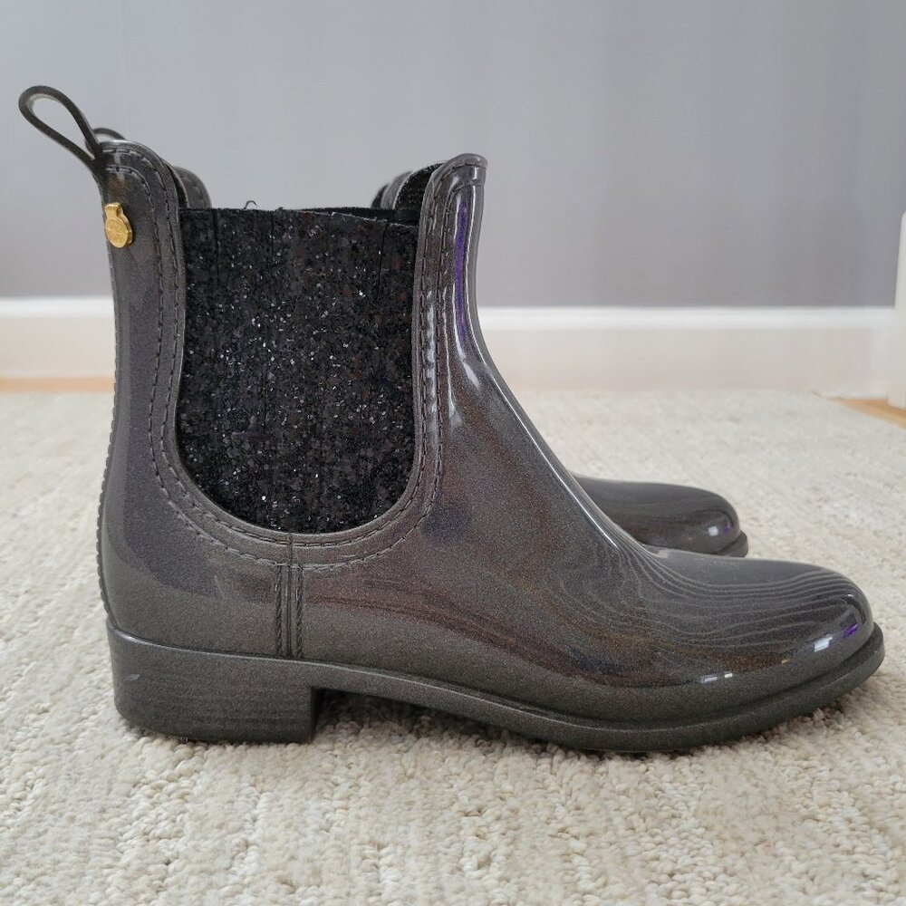 Lemon Jelly Glitter Sparkle Sardenha Rain Boot Women 7